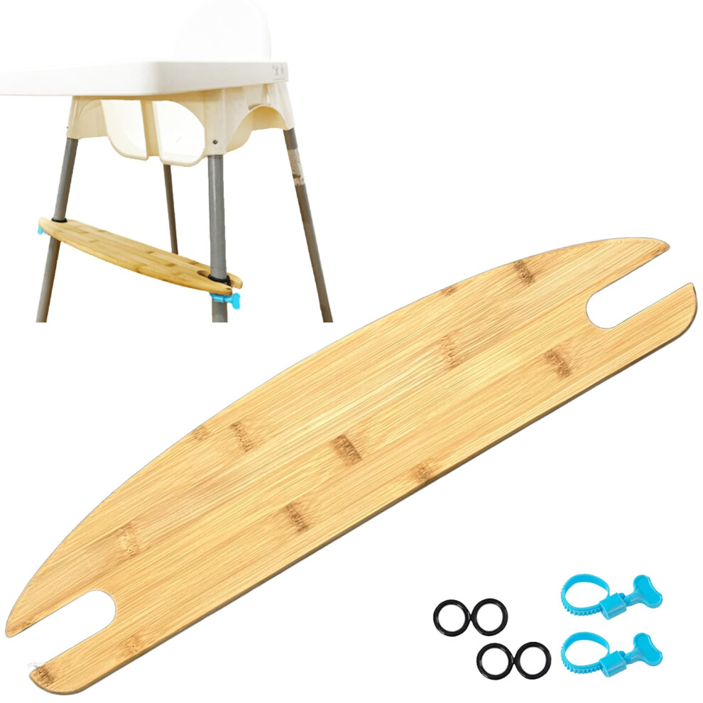 Adjustable Bamboo  Chair Footrest for IKEA, NonSlip Baby Support with Adjustable Height