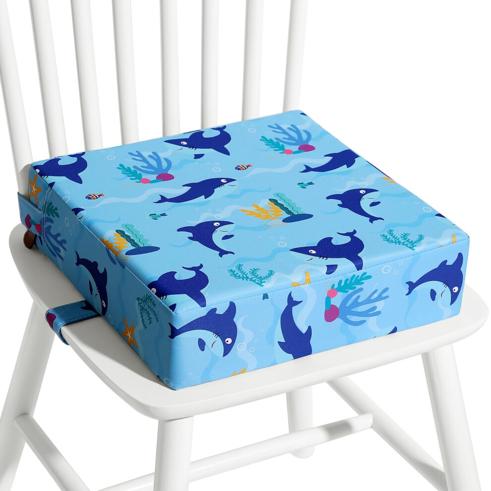 Toddler Booster Seat for Dining Table with Secure Straps, NonSlip Base and Washable Cover
