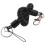 4X Lobster Clasp Black Spring Stretchy Coil Cord Strap Keychain Key Chain Rope 3