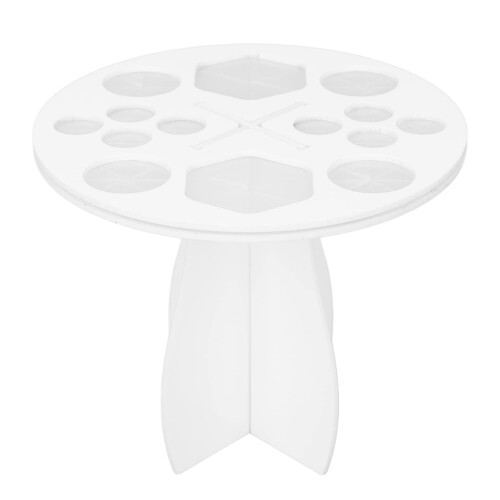 White Makeup Brush Drying Rack, 14Hole Quick Drying Holder and Organizer Stand