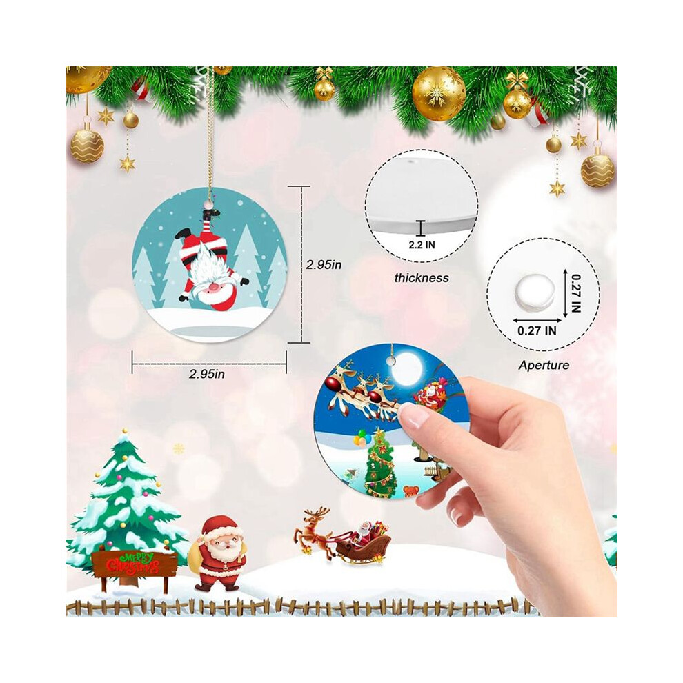 Sublimation Ceramic Ornaments Sublimation Ornament Blanks Bulk Ceramic Discs Ornament For Heat Press (20 Pcs) 6033209731233