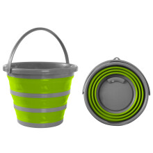 10 Litre Collapsible Silicone Bucket for Camping Fishing Cleaning SpaceSaving Durable Green