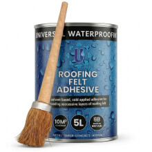 Roof Felt Adhesive 5L 10m² Coverage - Water-Resistant Сold-Applied Bitumen Roofing Felt Adhesive for Shed Garage Flat Roof Repair