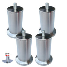 Stainless Steel Furniture Legs 50cm Silver Adjustable Height Cabinet Sofa Legs with M10 Threaded Rod