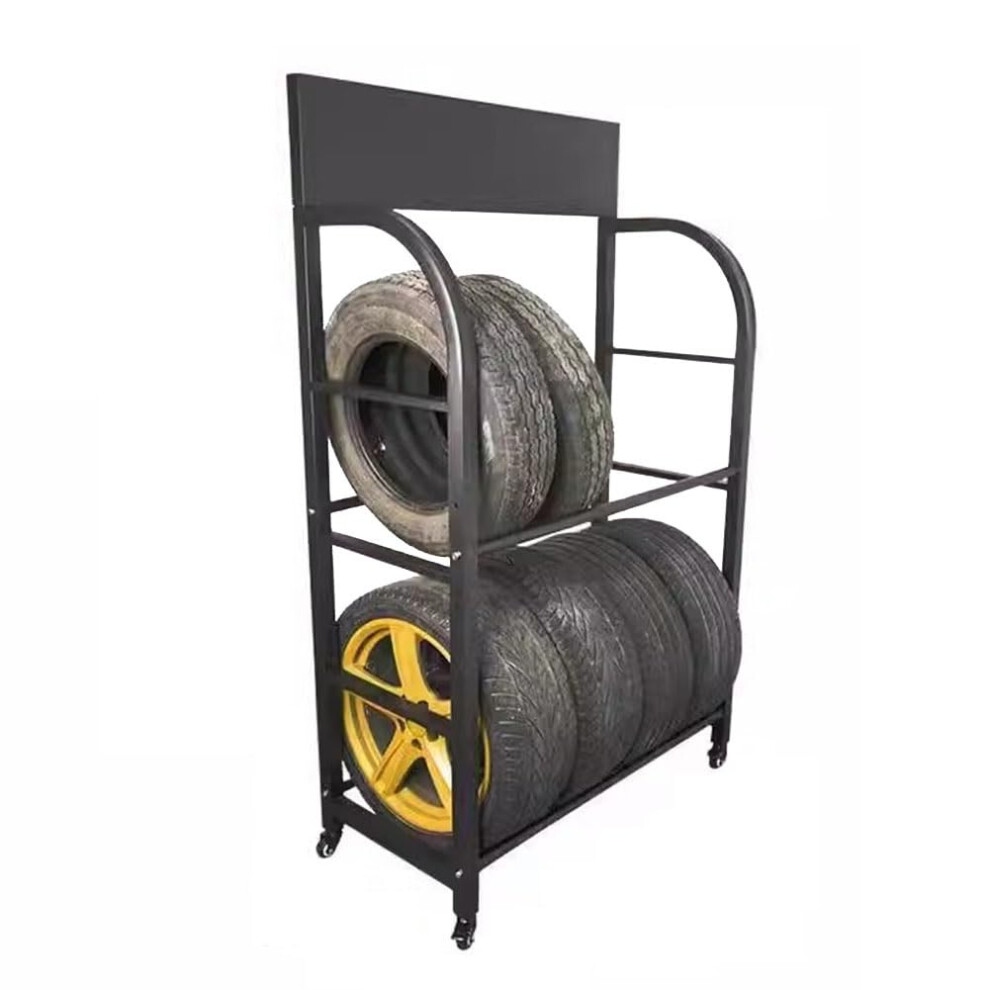Tire Storage Rack With Wheels, Heavyduty Steel Garage Organizer Stand For Car And Motorcycle Tires, 120X50x177cm Black 9771547428527