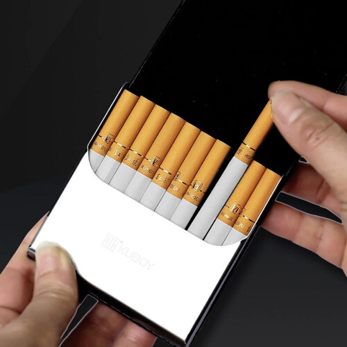 Leather Cigarette Case Black Travel Holder Fits 10 Regular Size Cigarettes Universal One Size 2