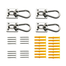 4 Set M6 Ceiling Wall Mount Hanging Hardware Fitting Set U-Shaped Hooks for Yoga Hammock Swings Marine Yacht Accessories