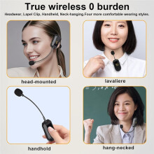 2,4-GHz-Funk-Lavalier-Mikrofon-Headset mit LED-Digitalanzeige, 48 M Reichweite für PA-Systeme und Sprachverstärker