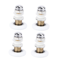 Shower Door Rollers 4pcs Copper and Nylon Wheels Smooth Sliding Motion Easy Replacement for Bathrooms