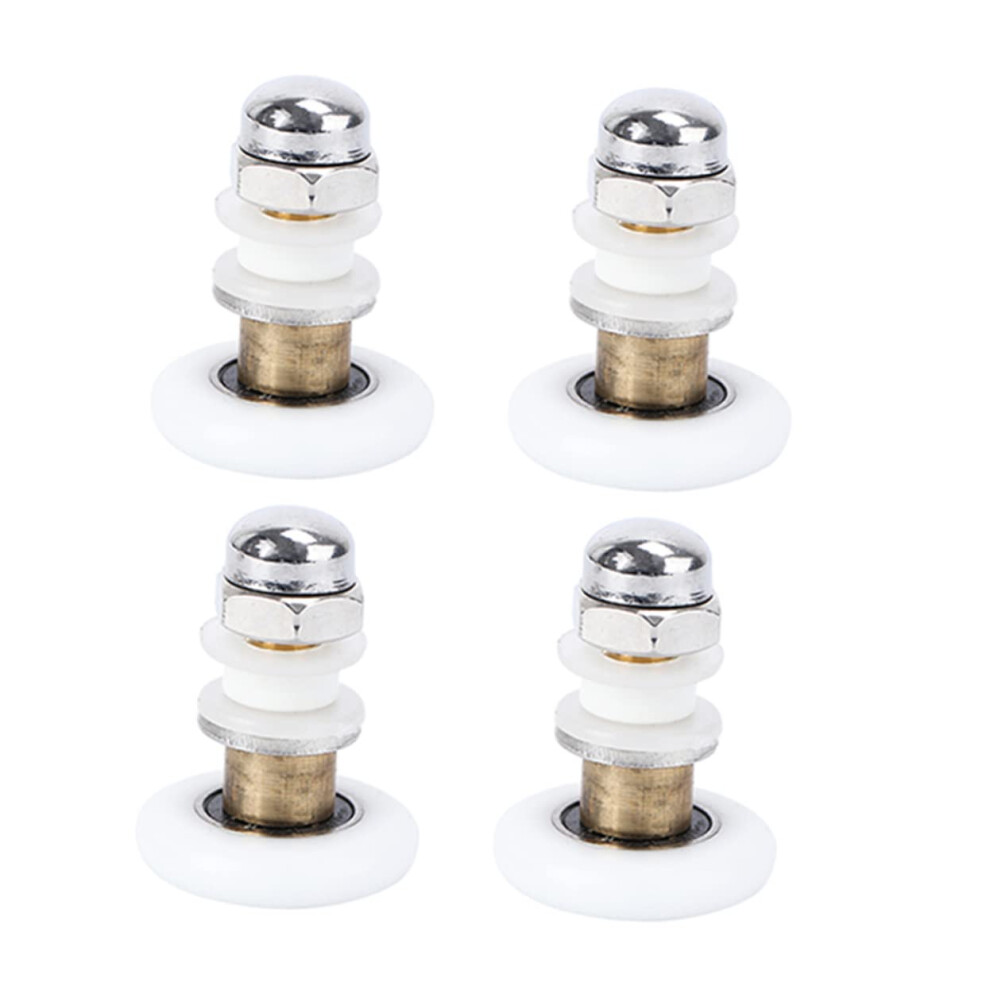 Shower Door Rollers 4Pcs Copper And Nylon Wheels Smooth Sliding Motion Easy Replacement For Bathrooms 9092120049848