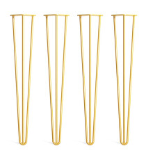 4pcs Gold Hairpin Table Legs 3 Rod Heavy Duty Mid Century Design for DIY Furniture 35cm