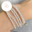 Verstellbares, stapelbares Armband mit Kunstperlen, 2