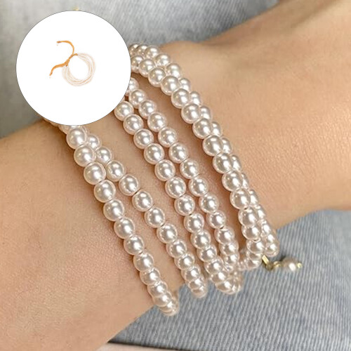 Verstellbares, stapelbares Armband mit Kunstperlen, 1