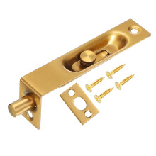 Stainless Steel Flush Bolt Light Gold Secure Spring Lock for Double Doors and Cabinets
