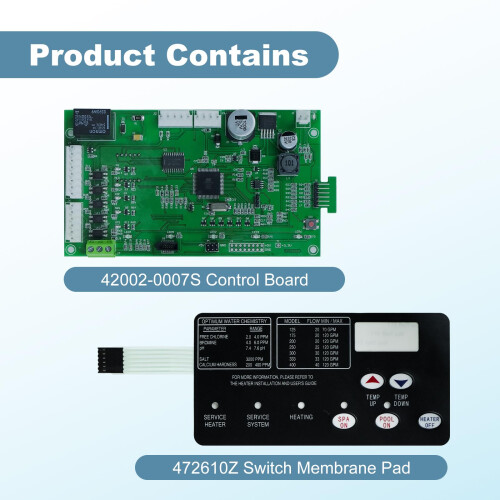 Pool Heater Control Board Kit 420020007S with 472610Z Membrane Pad for Pentair MasterTemp MaxETherm 1