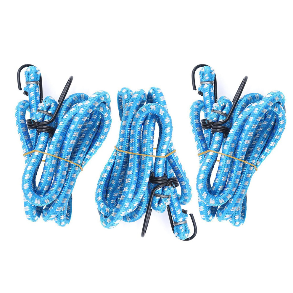 3Pcs Heavy Duty Bungee Cords With Hooks, 140Cm Elastic Straps For Camping, Hiking And Luggage 9092120050097