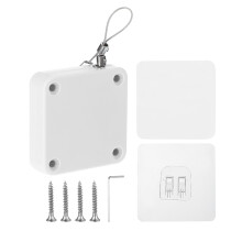 Punch 500g Automatic Screen Door Closer with Steel Wire, Adhesive or Screw Mount, White