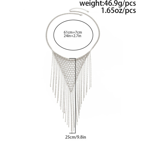 Collier à franges superposées tissé à la main, chaîne en fer 2