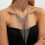 Collier à franges superposées tissé à la main, chaîne en fer 7