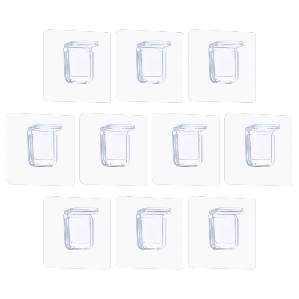 30 Pack Transparent Self Adhesive Shelf Brackets 7X7cm Nodrill Supports For Cabinets And Shelves 9092120050196