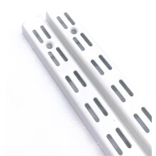 Twin Slot Shelving Uprights White Heavy Duty Steel Adjustable 170mm Wall Mounted Pack of 2