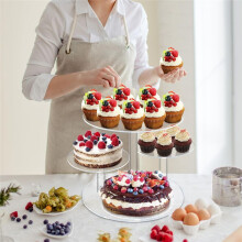Cupcakestandaard, 4-Laags Acryl Taartstandaard, Ronde Taart- en Cupcakestandaardcombo, Taartdisplayboomstandaard voor Bruiloften en Verjaardagen