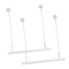 Poster Hanging Kit with Easy Clamp System, Plastic Banner Hanger Pole and Chain Set for Events