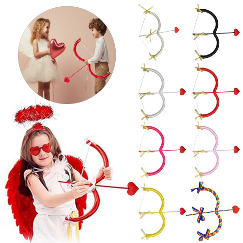 Cupid Bow and Arrow Prop White Heart Shape 1 Piece 1