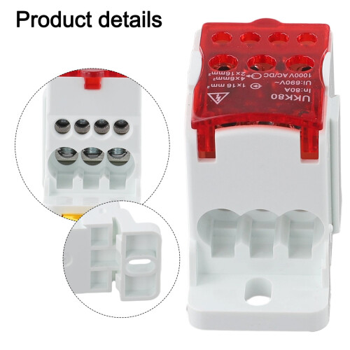 Essential Wiring Accessory Red Power Distribution Junction Box for DIN Rails 2