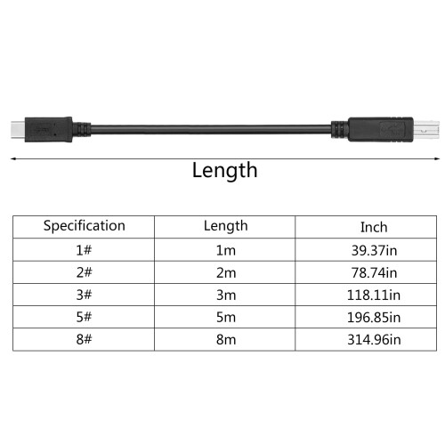 Cabo de impressora USB B para USB C 2.0 de 1,5 m 1
