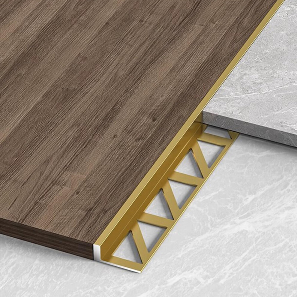 Gold Floor Transition Strip 8Ft Aluminum Door Threshold Trim For Smooth Tile To Laminate Join 9771547429784