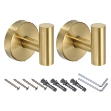 Bath Towel Hooks Gold Stainless Steel Robe Hooks Set Wall Mounted SpaceSaving CorrosionResistant