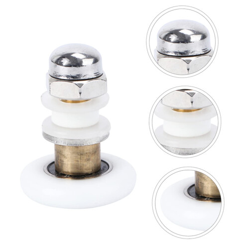 Shower Door Rollers 4pcs Copper and Nylon Wheels Smooth Sliding Motion Easy Replacement for Bathrooms 1