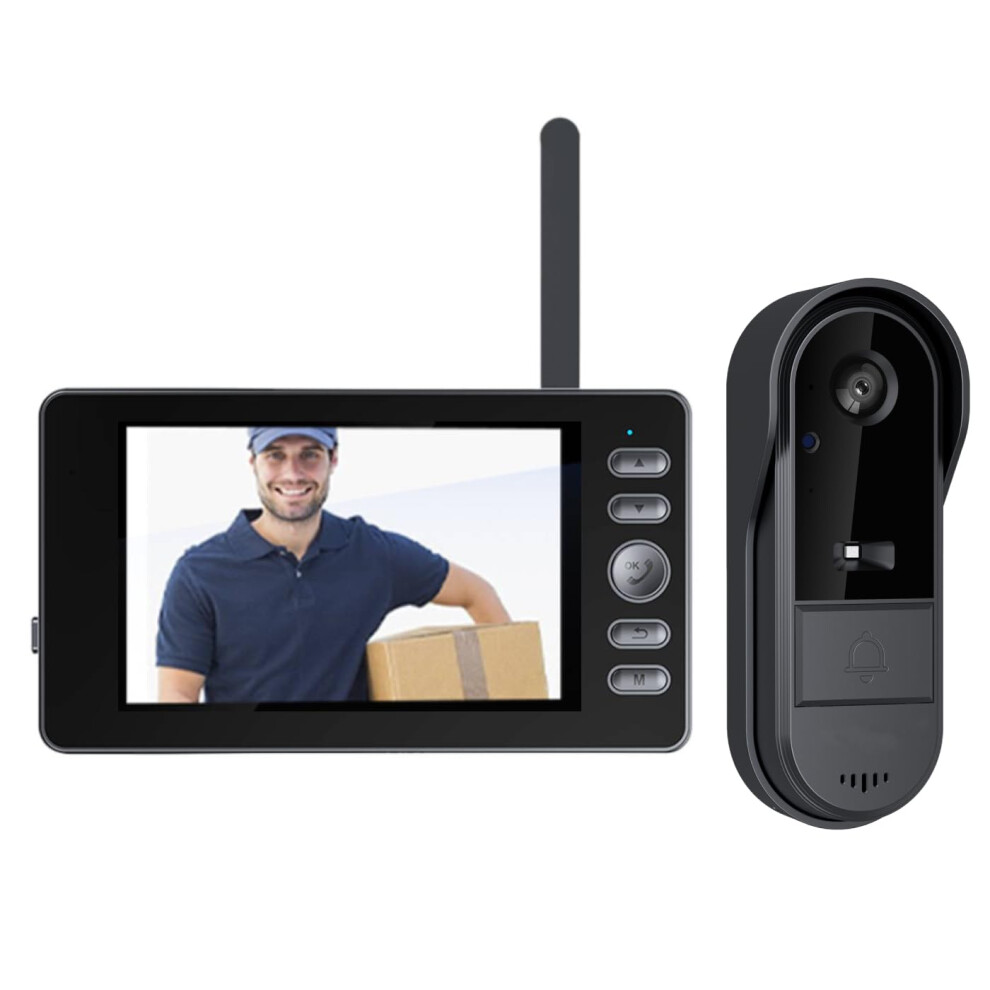 Wireless Doorbell Camera With 4.3' Screen, 170 Wide View, Night Vision, Twoway Audio, Ip65 Waterproof, No Wifi 9092120050899