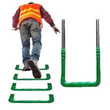 Basement Egress Ladder, Adjustable 5Step Steel Escape Ladder with NonSlip Texture for Window Well