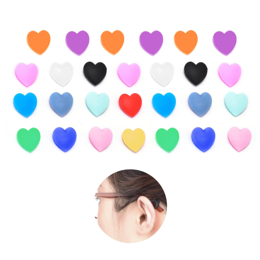 Heart Shaped Silicone Eyeglass Ear Grips AntiSlip Comfort Hooks for Kids and Adults