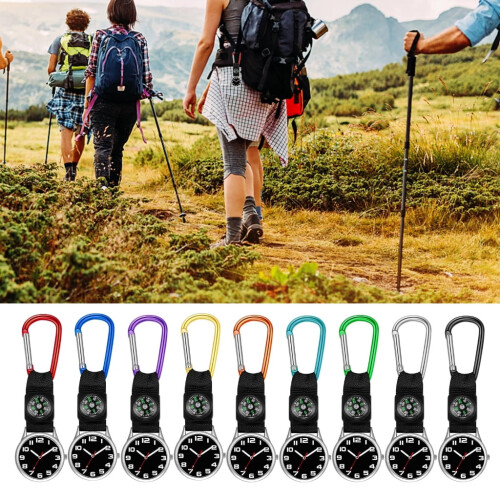 Mini Backpack Carabiner Watch with Compass and Clip 1