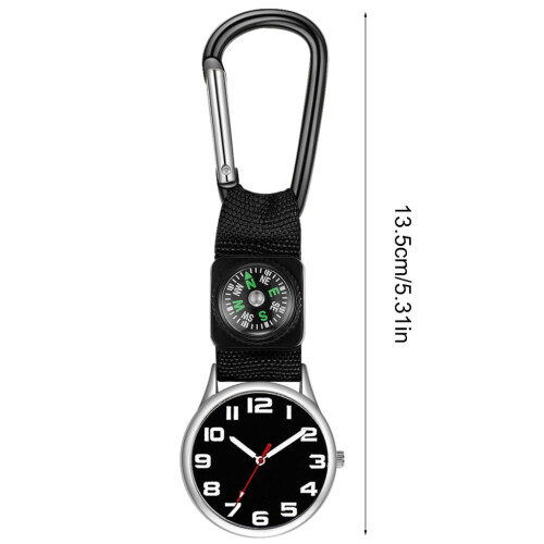 Mini Backpack Carabiner Watch with Compass and Clip 2