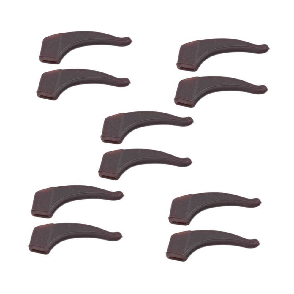 Brown Silicone Eyeglass Ear Pads 5 Pairs Â Antislip Temple Tips For Comfort And Sports Glasses