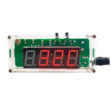 4-Digit Digital DIY Clock Kits with Acrylic Shell, DIY Alarm Clock Soldering Practice Kit for Learning Electronics,C