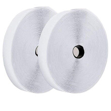 20m Heavy Duty Self Adhesive Hook and Loop Tape, 1in Width Weather Resistant Fastening Strips