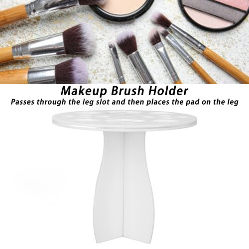 White Makeup Brush Drying Rack, 14Hole Quick Drying Holder and Organizer Stand 1