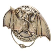 Antique Bat Door Knocker with Unique Bat Silhouette and Vintage Finish for Villa Entrance