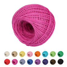 Rose Red Jute Twine 2mm 3Ply Hemp Rope 109 Yards for Crafts Gift Wrapping Gardening Decor