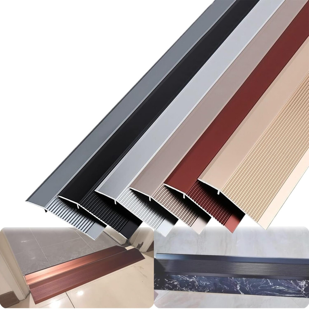 90Cm Iron Gray Floor Transition Strip, Anti Slip Door Threshold Ramp For Carpet Tile Laminate 9771547431985