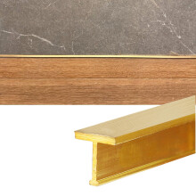 Solid Brass Floor Transition Strip 10mm x 16mm Brass Threshold T Molding for Wood to Tile