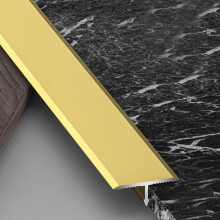 Floor Transition Strip with Elegant Gold Trim, Aluminum Carpet Seam, 130x2cm Easy Install