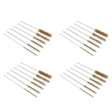 24 Pcs Brass Tube Cleaning Brush Wire Brush Set Cleaning Polishing Tool Brass Wire Brush Set