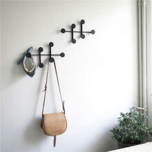 2X Nordic Wall Hanger Clothes Storage Organizer Coat Metal Multifunctional Hanger Entrance Wall Decoration A