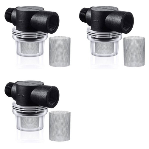 3X Water Pump Strainer Filter Set Include Twist  Pipe Strainer and Extra 50 Mesh Filter Screen, 1/2 Filter